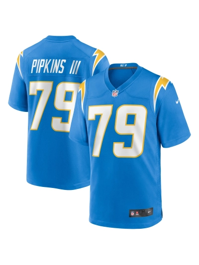 Men's Los Angeles Chargers Trey Pipkins III Nike Powder Blue Game Jersey 01
