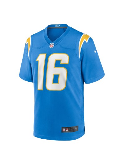 Men's Los Angeles Chargers Tyler Johnson Nike Powder Blue Team Game Jersey 02