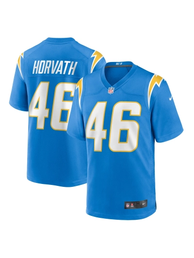 Men's Los Angeles Chargers Zander Horvath Nike Powder Blue Game Jersey 01