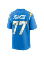 Men's Los Angeles Chargers Zion Johnson Nike Powder Blue Player Game Jersey