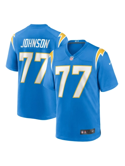 Men's Los Angeles Chargers Zion Johnson Nike Powder Blue Player Game Jersey 01