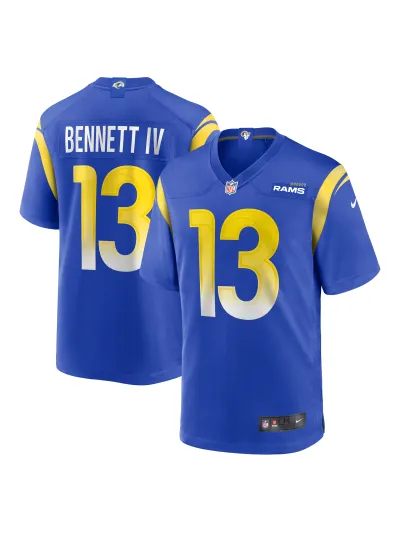 Men's Los Angeles Rams Stetson Bennett Nike Royal Team Game Jersey 01