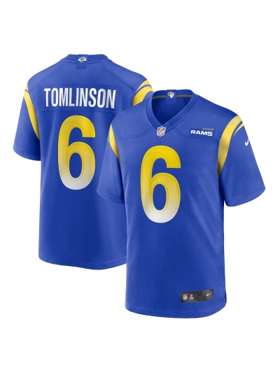Men's Los Angeles Rams Tre'Vius Hodges-Tomlinson Nike Royal Team Game Jersey 01