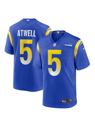 Men's Los Angeles Rams Tutu Atwell Nike Royal Home Game Jersey 01