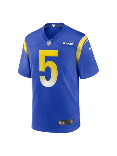 Men's Los Angeles Rams Tutu Atwell Nike Royal Home Game Jersey 02