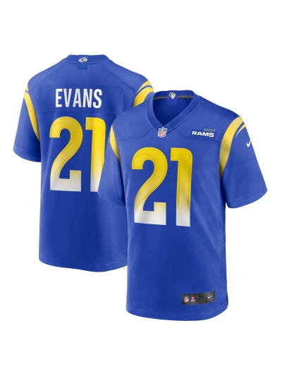 Men's Los Angeles Rams Zach Evans Nike Royal Home Game Jersey 01