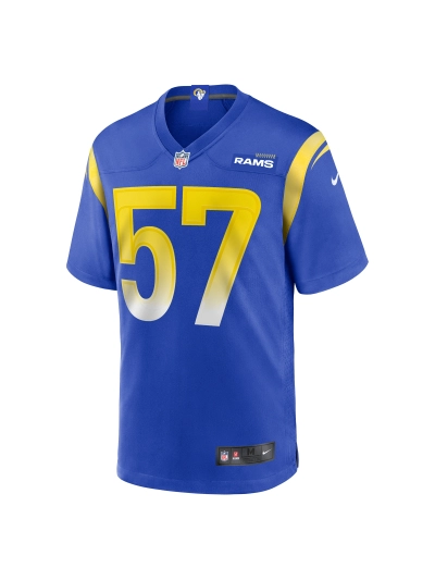 Men's Los Angeles Rams Zachary Thomas Nike Royal Team Game Jersey 02