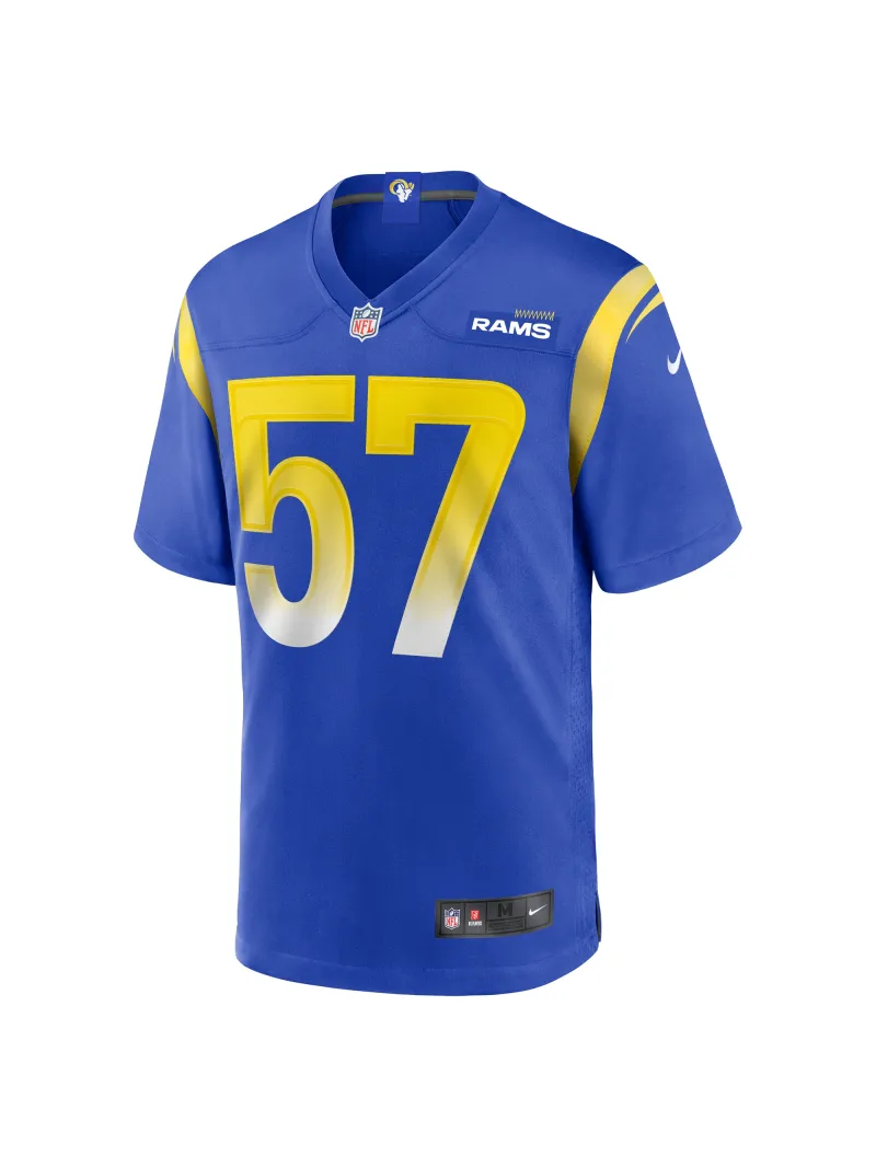Men's Los Angeles Rams Zachary Thomas Nike Royal Team Game Jersey