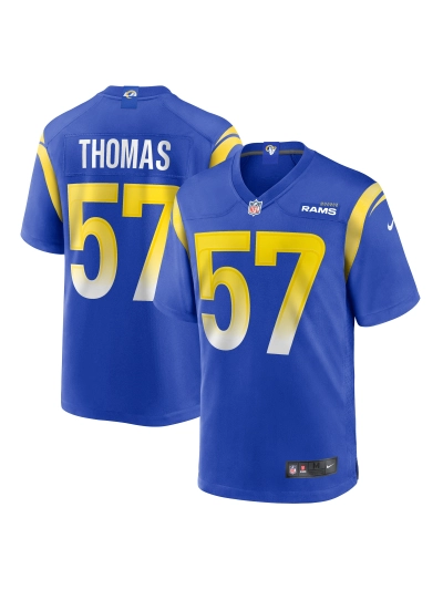 Men's Los Angeles Rams Zachary Thomas Nike Royal Team Game Jersey 01