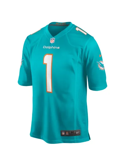 Men's Miami Dolphins Tua Tagovailoa Nike Aqua Player Game Jersey 02