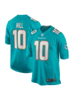 Men's Miami Dolphins Tyreek Hill Nike Aqua Game Jersey