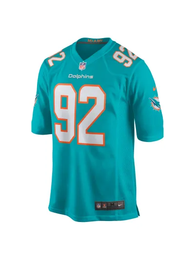 Men's Miami Dolphins Zach Sieler Nike Aqua Game Jersey 02