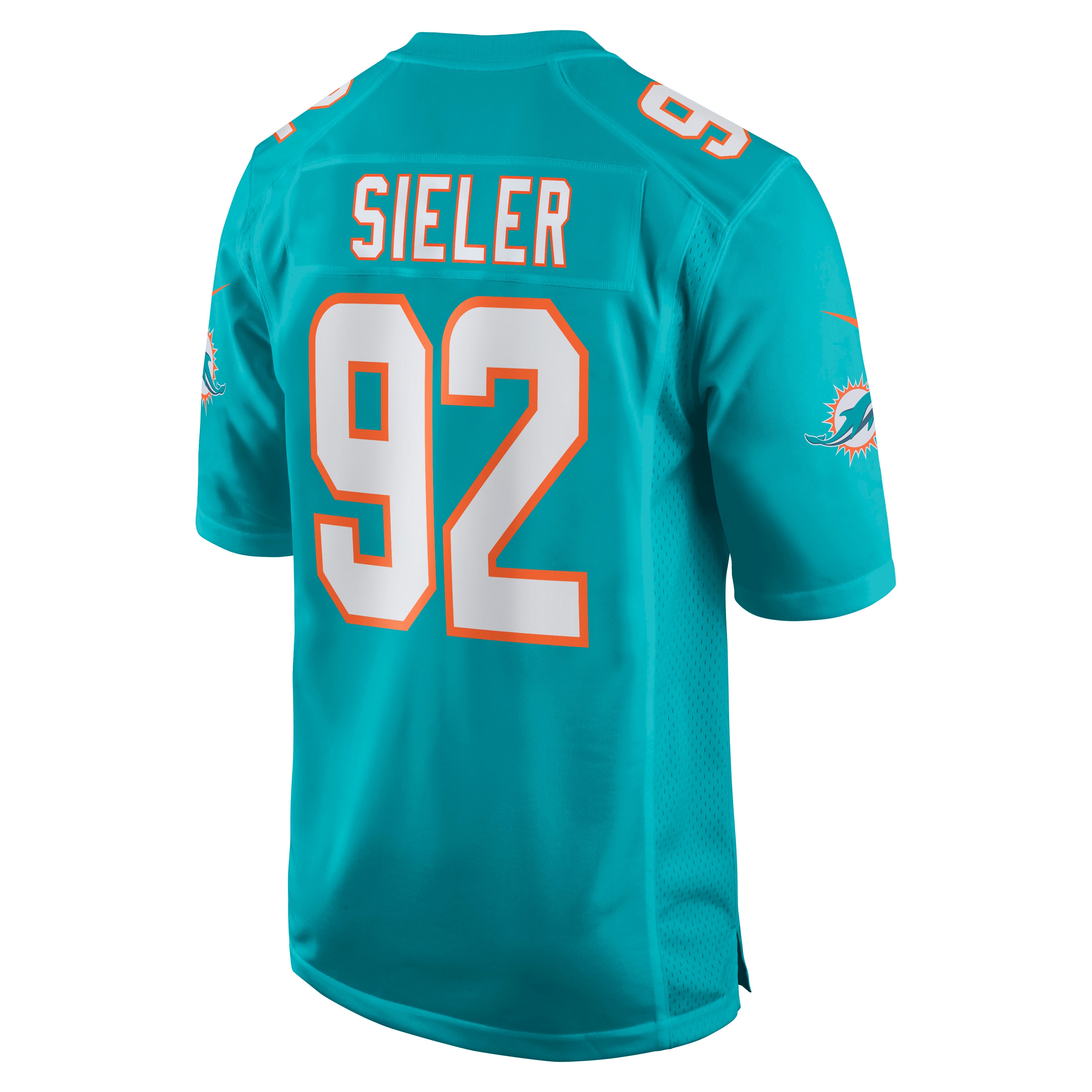 Men's Miami Dolphins Zach Sieler Nike Aqua Game Jersey