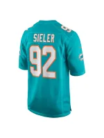 Men's Miami Dolphins Zach Sieler Nike Aqua Game Jersey
