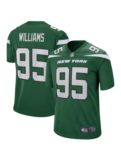 Men's New York Jets Quinnen Williams Nike Gotham Green Game Jersey 01