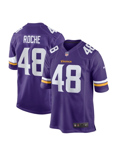 Men's Minnesota Vikings Quincy Roche Nike Purple Team Game Jersey 01