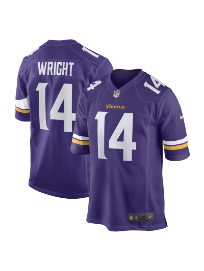 Men's Minnesota Vikings Ryan Wright Nike Purple Game Player Jersey 01
