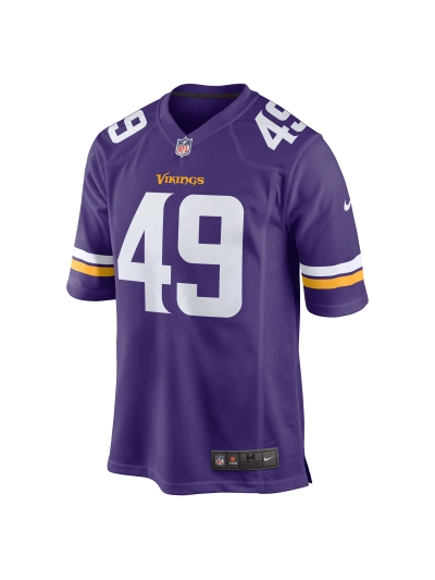 Men's Minnesota Vikings Tanner Vallejo Nike Purple Team Game Jersey 02