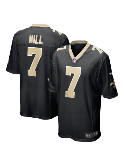 Men's New Orleans Saints Taysom Hill Nike Black Game Jersey 01