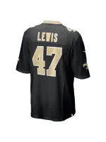 Men's New Orleans Saints Terrell Lewis Nike Black Game Jersey
