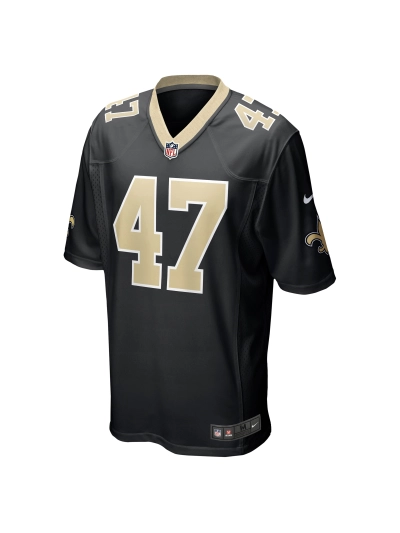 Men's New Orleans Saints Terrell Lewis Nike Black Game Jersey 02