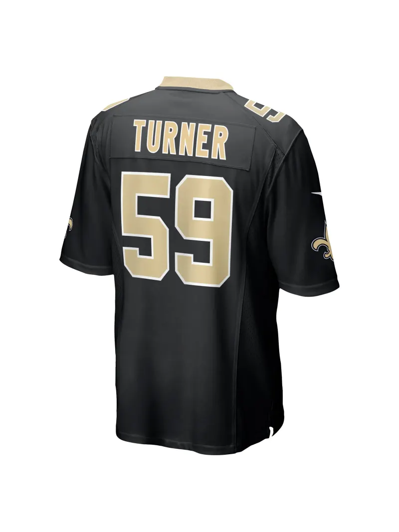 Men's New Orleans Saints Trai Turner Nike Black Team Game Jersey