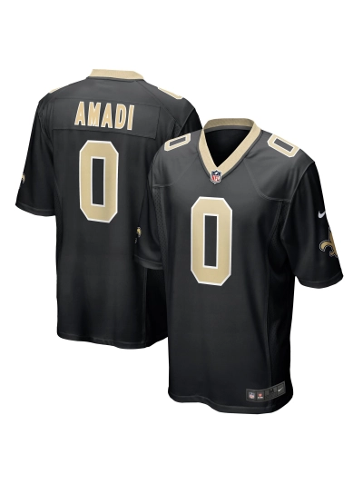 Men's New Orleans Saints Ugo Amadi Nike Black Team Game Jersey 01