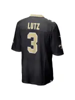 Men's New Orleans Saints Wil Lutz Nike Black Game Jersey