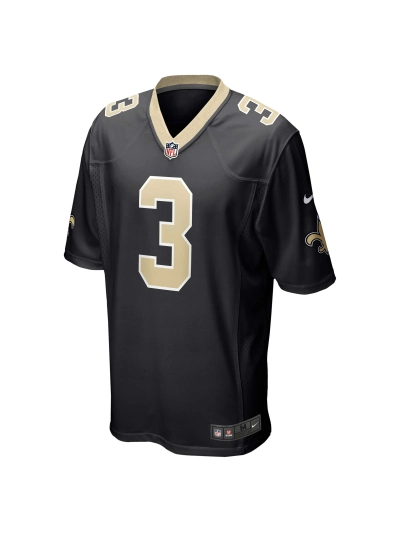 Men's New Orleans Saints Wil Lutz Nike Black Game Jersey 02