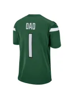 Men's New York Jets Number 1 Dad Nike Gotham Green Game Jersey