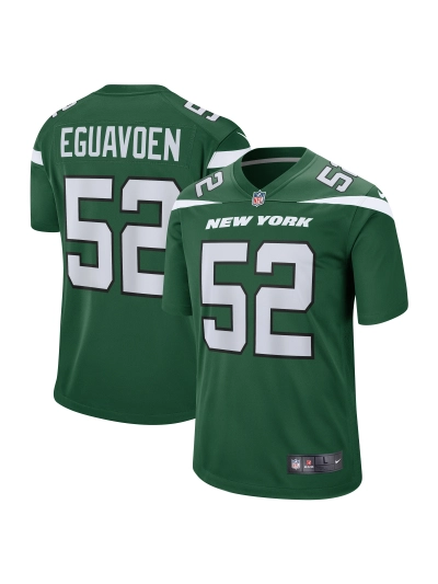 Men's New York Jets Sam Eguavoen Nike Gotham Green Game Jersey 01