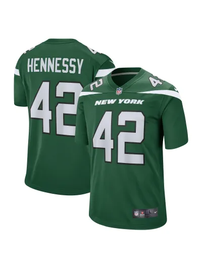 Men's New York Jets Thomas Hennessy Nike Gotham Green Game Jersey 01