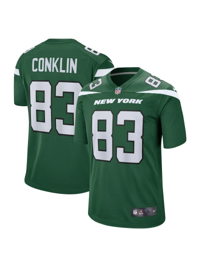 Men's New York Jets Tyler Conklin Nike Gotham Green Game Jersey 01