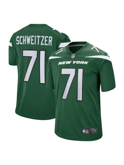 Men's New York Jets Wes Schweitzer Nike Green Game Jersey 01