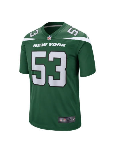 Men's New York Jets Zaire Barnes Nike Gotham Green Game Jersey 02