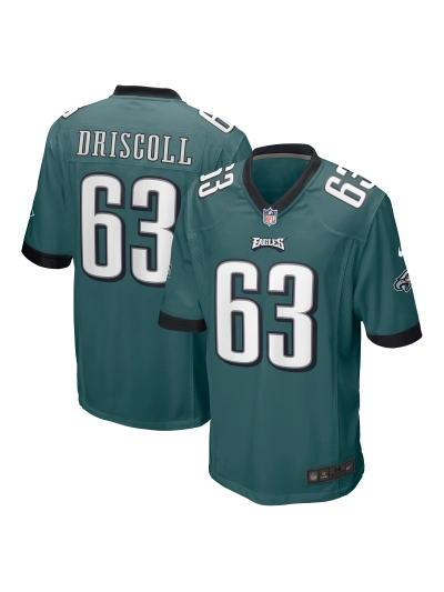 Men's Philadelphia Eagles Jack Driscoll Nike Midnight Green Game Jersey 01