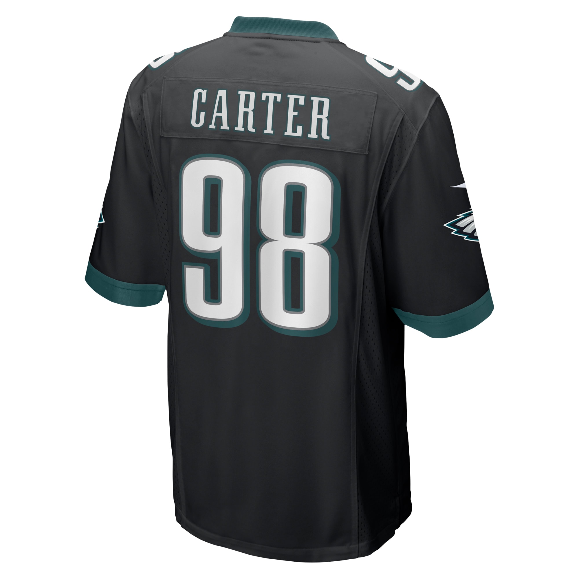 Men's Philadelphia Eagles Jalen Carter Nike Black Alternate Team Game Jersey