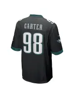 Men's Philadelphia Eagles Jalen Carter Nike Black Alternate Team Game Jersey