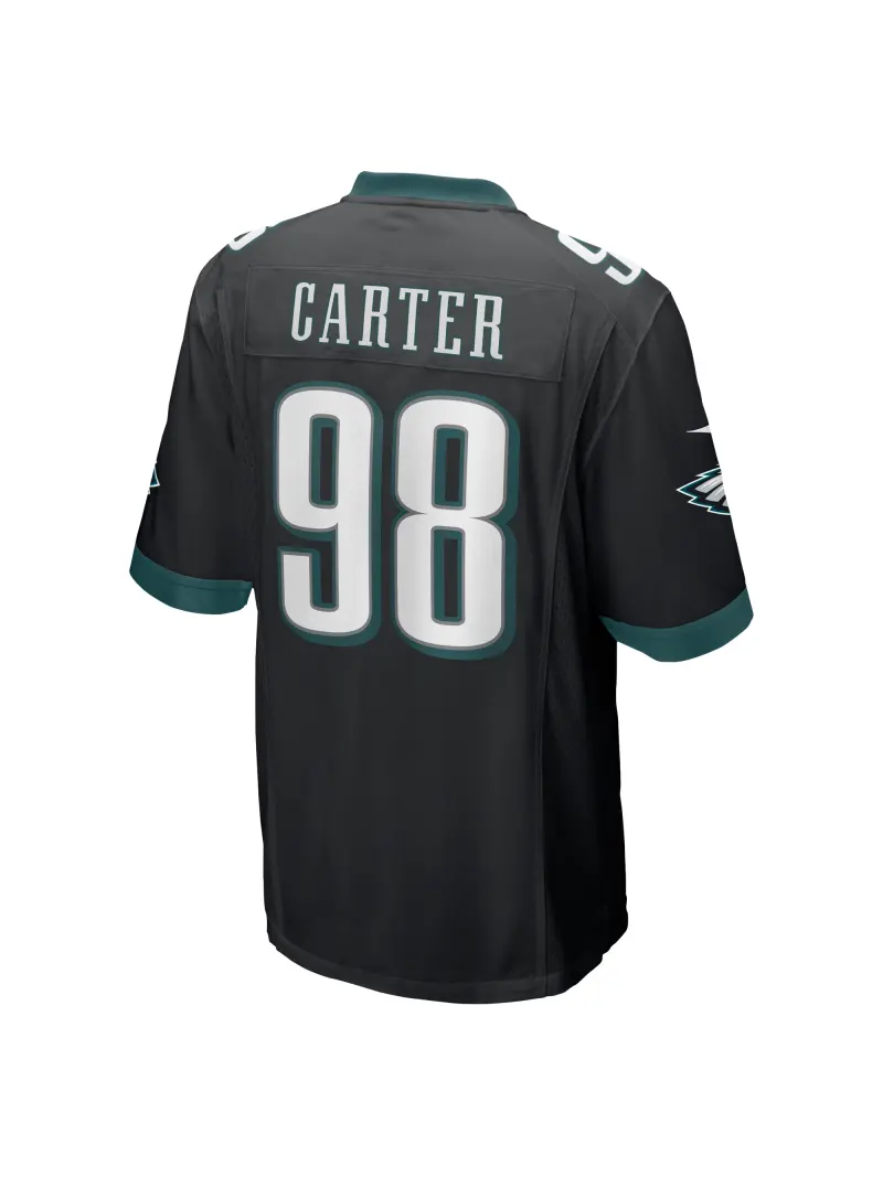 Men's Philadelphia Eagles Jalen Carter Nike Black Alternate Team Game Jersey
