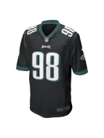 Men's Philadelphia Eagles Jalen Carter Nike Black Alternate Team Game Jersey