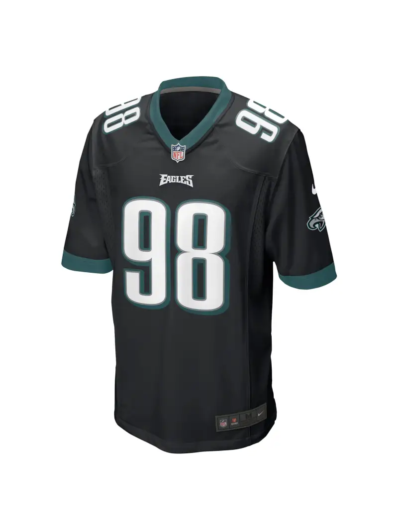 Men's Philadelphia Eagles Jalen Carter Nike Black Alternate Team Game Jersey