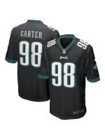 Men's Philadelphia Eagles Jalen Carter Nike Black Alternate Team Game Jersey