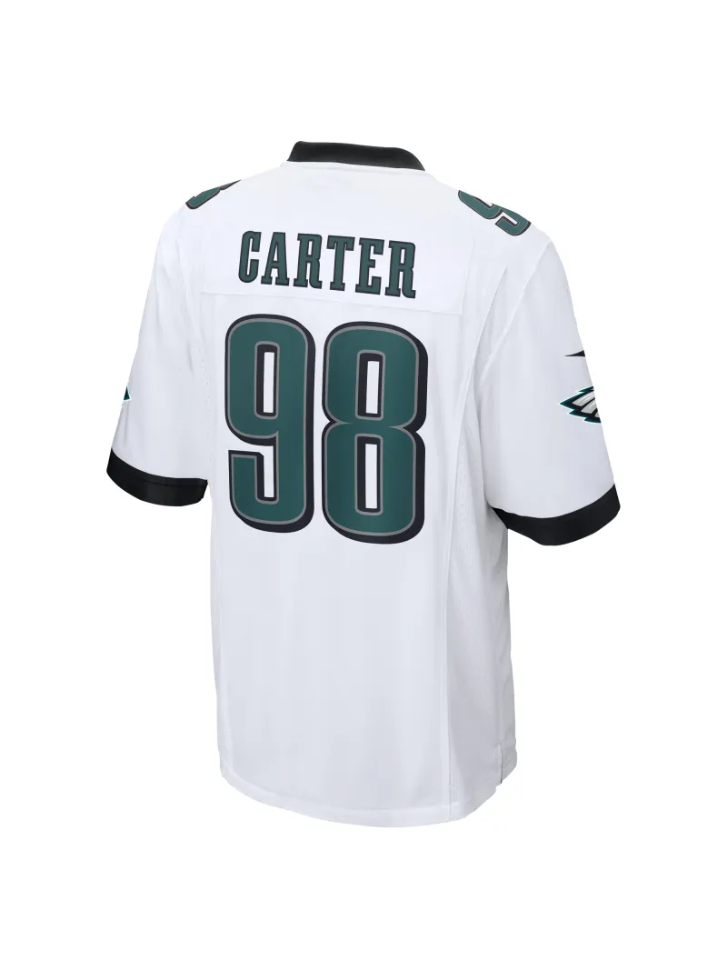 Men's Philadelphia Eagles Jalen Carter Nike White Game Jersey