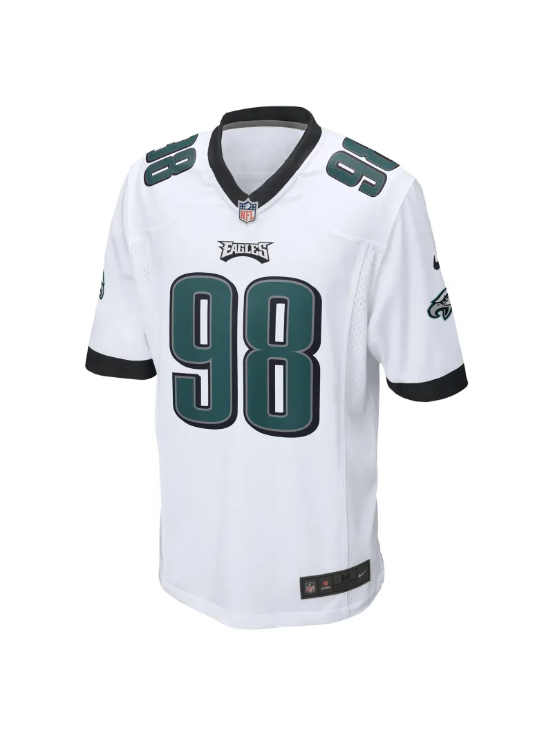 Men's Philadelphia Eagles Jalen Carter Nike White Game Jersey