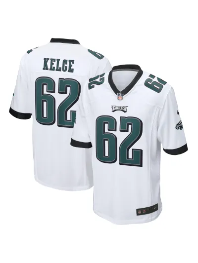 Men's Philadelphia Eagles Jason Kelce Nike White Game Jersey 01