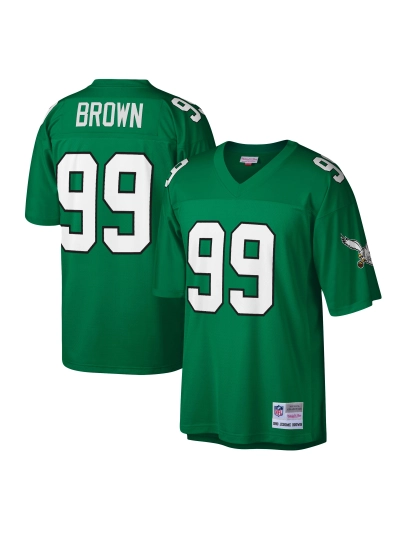 Men's Philadelphia Eagles Jerome Brown Mitchell & Ness Kelly Green Legacy Replica Jersey 01
