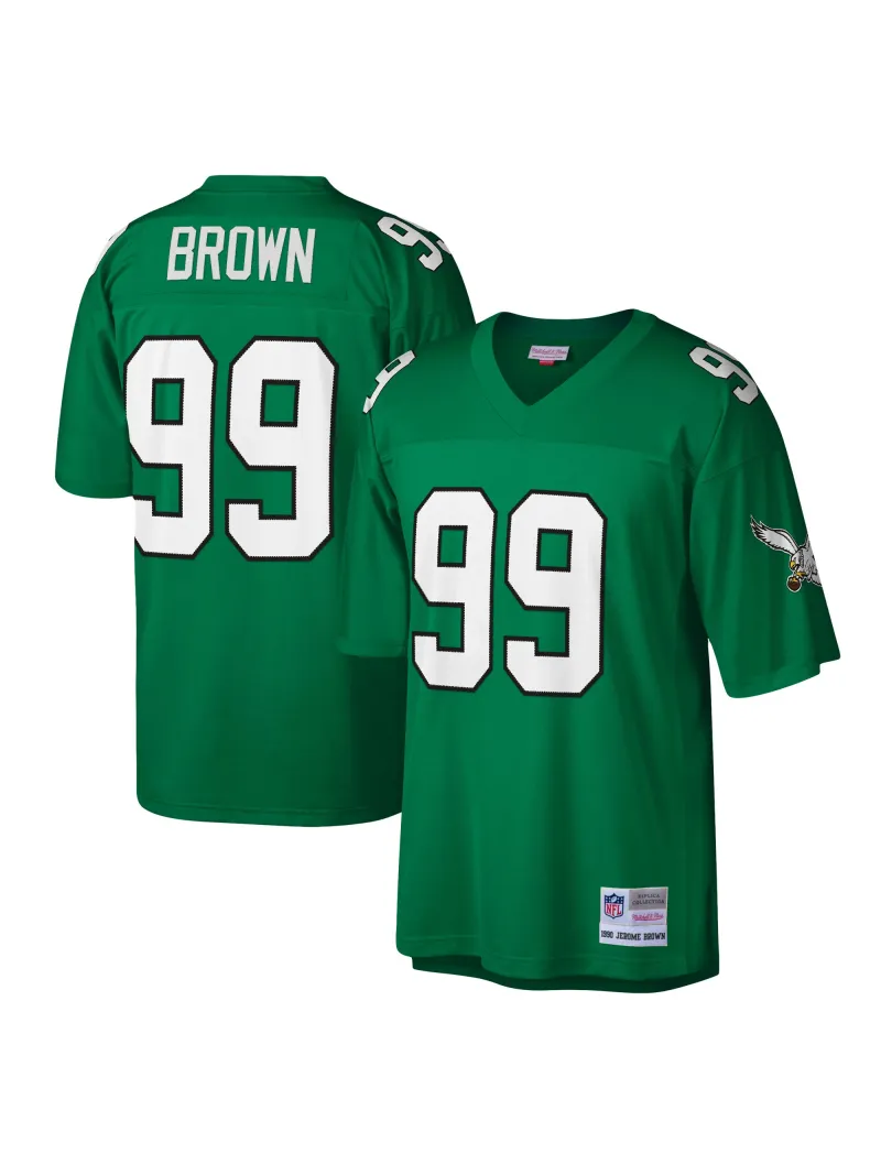 Men's Philadelphia Eagles Jerome Brown Mitchell & Ness Kelly Green Legacy Replica Jersey