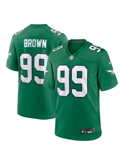 Men's Philadelphia Eagles Jerome Brown Nike Kelly Green Alternate Game Jersey 01