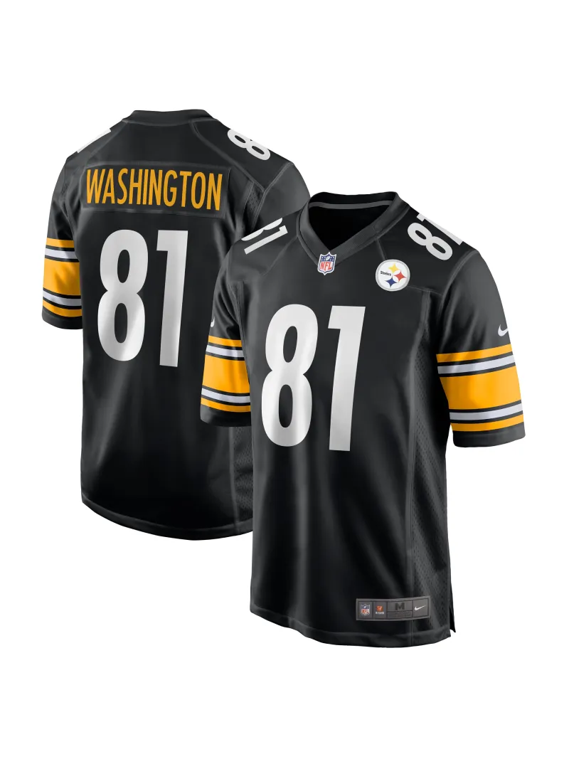 Men's Pittsburgh Steelers Scotty Washington Nike Black Game Jersey