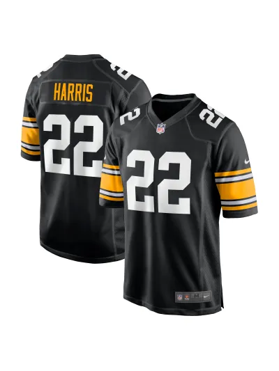 Men's Pittsburgh Steelers Najee Harris Nike Black Player Game Jersey 01